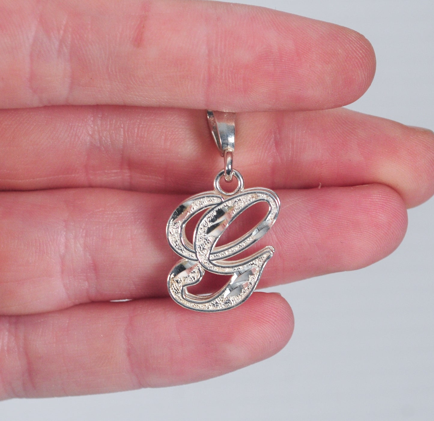 Signed Sterling Silver Initial G Pendant