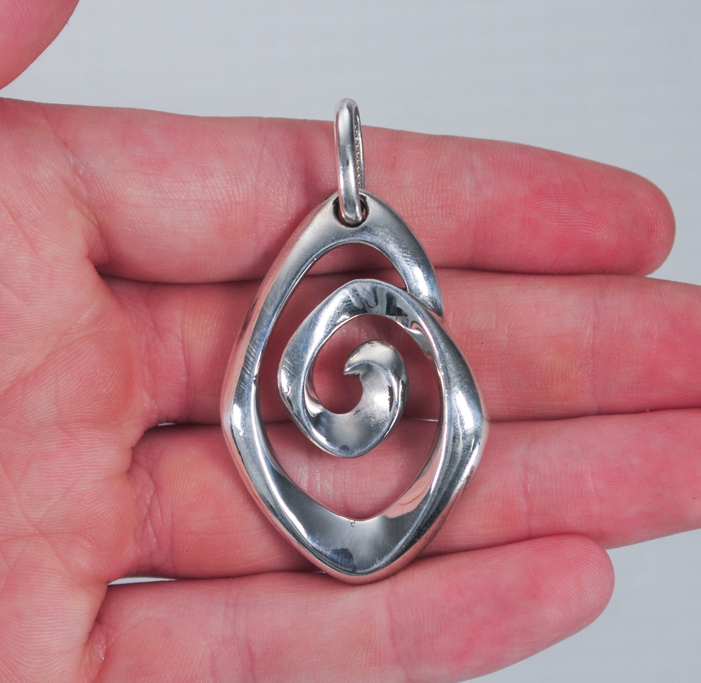 Modernist Sterling silver Spiral Pendant