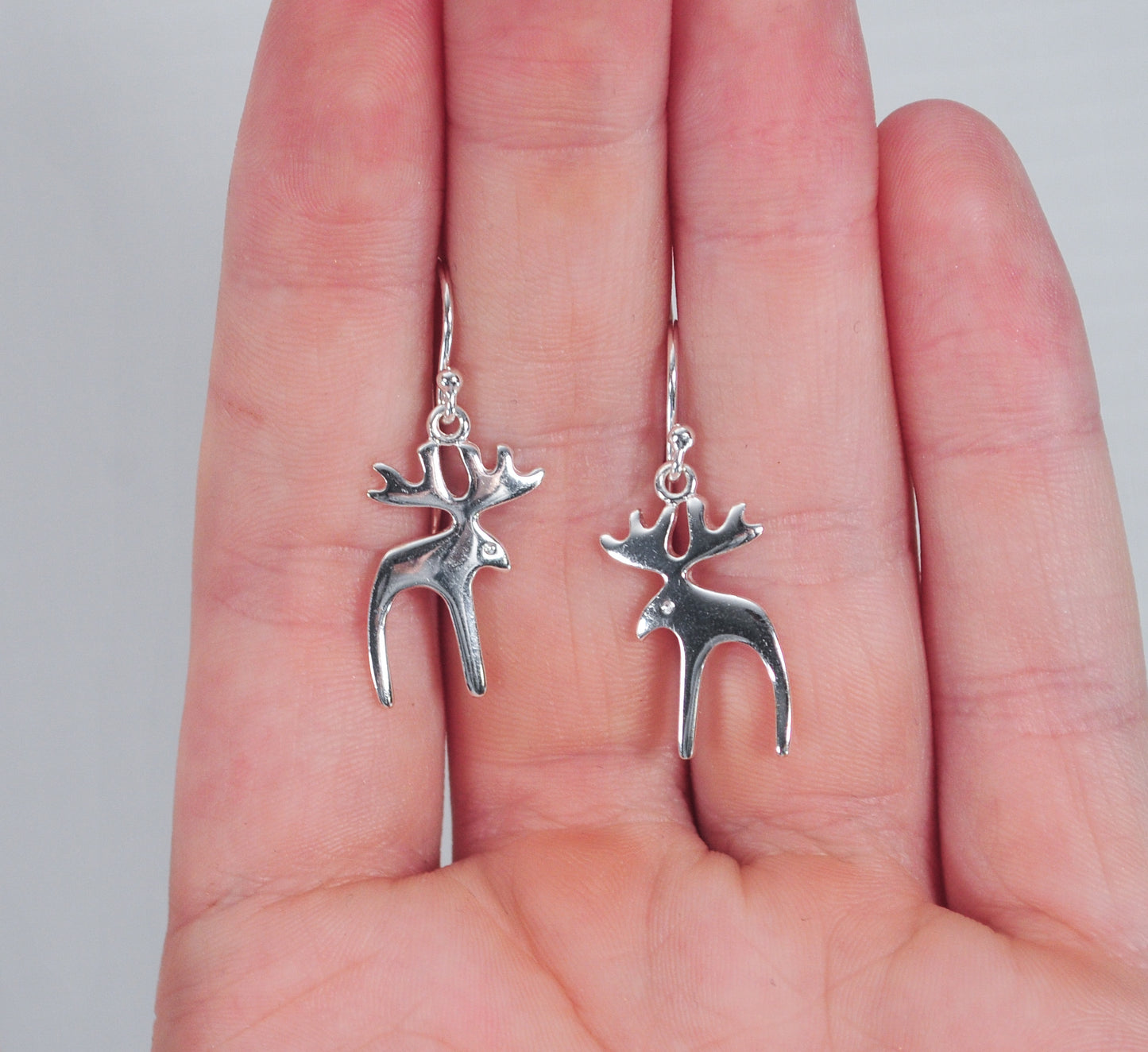 Sterling Silver Moose Earrings