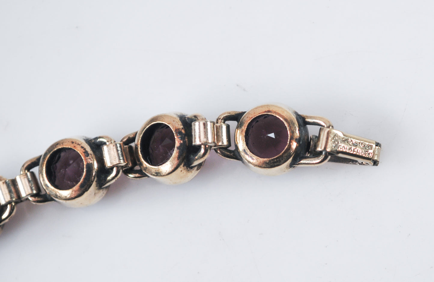 Vintage EB Engel Brothers Gold Filled Purple Stone Bracelet