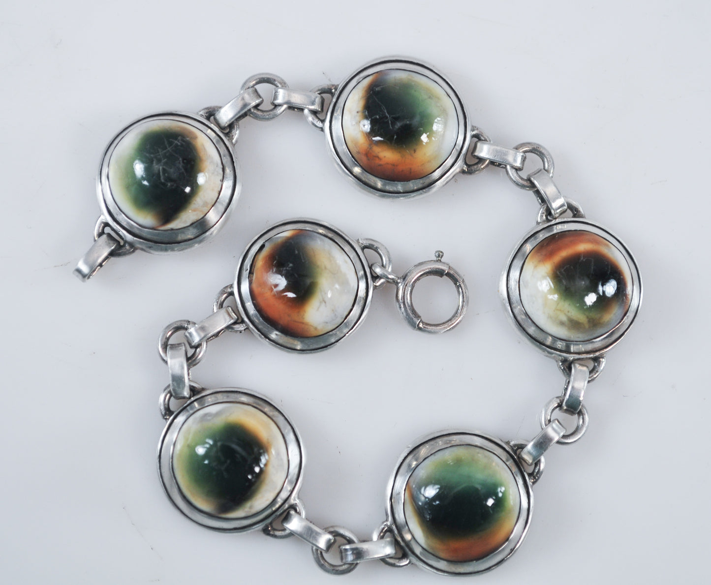 Vintage Sterling Silver Operculum Bracelet