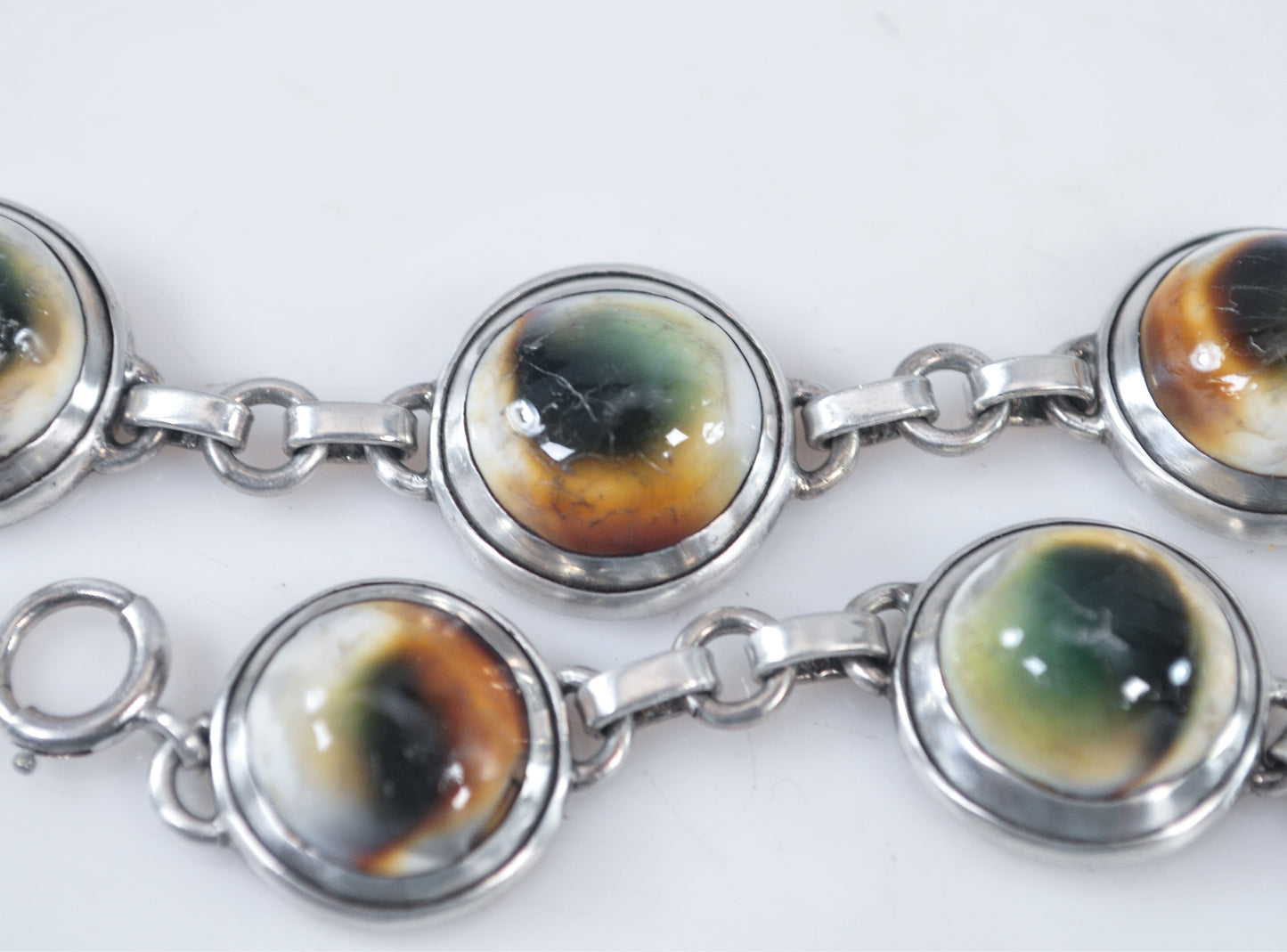 Vintage Sterling Silver Operculum Bracelet