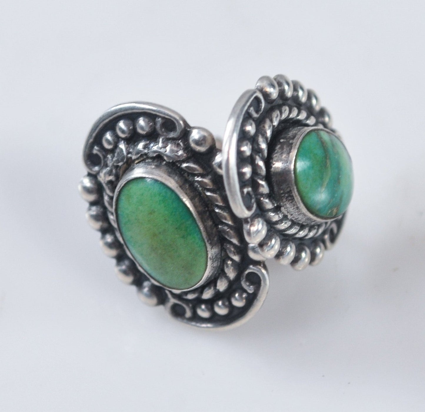 Southwestern Sterling Silver Turquoise Screw Back Earrings