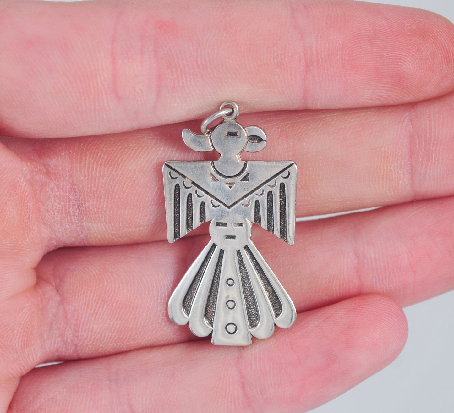 Vintage Native American Sterling Silver Thunderbird Pendant