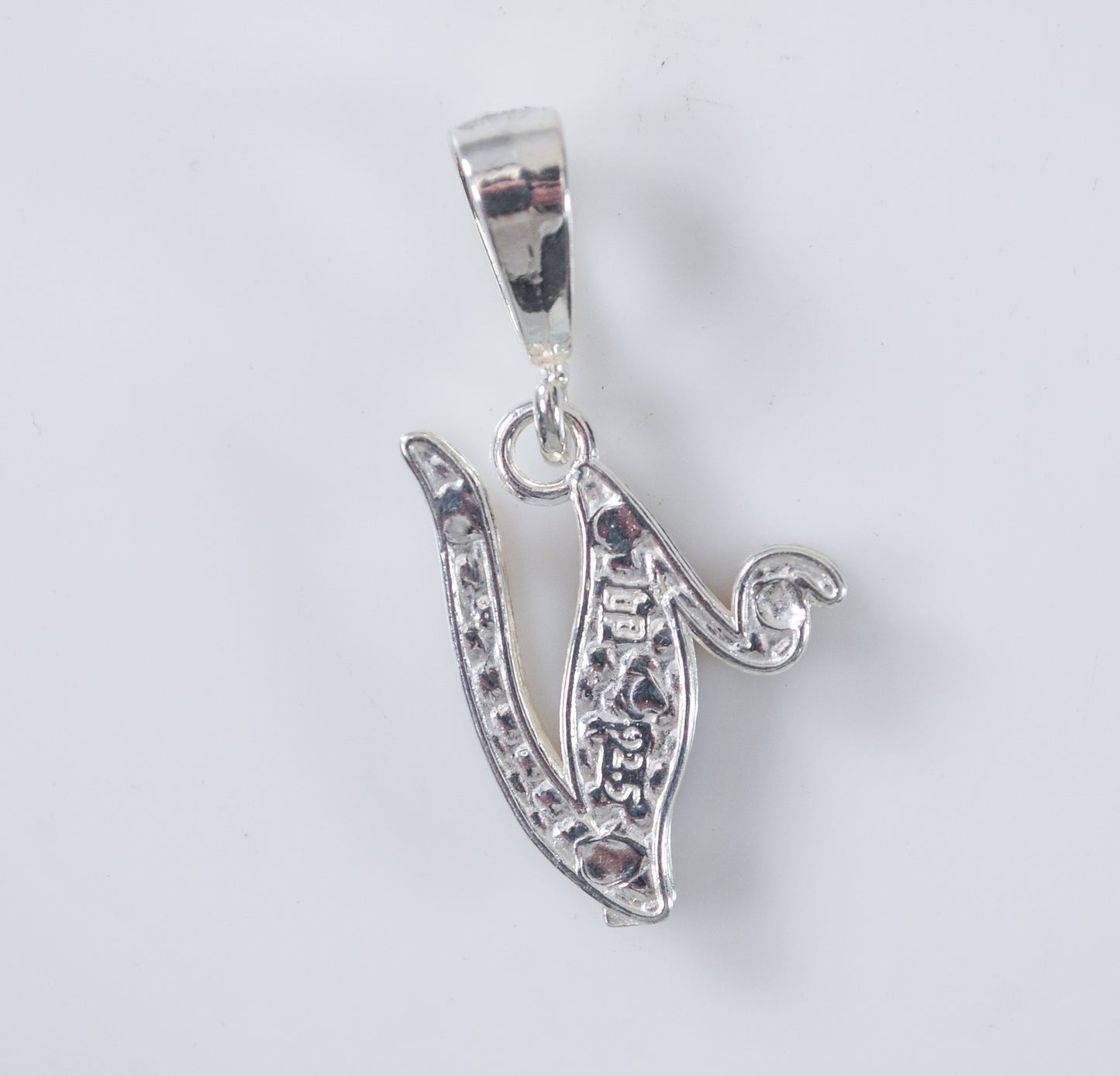 Signed Sterling Silver Initial V Pendant