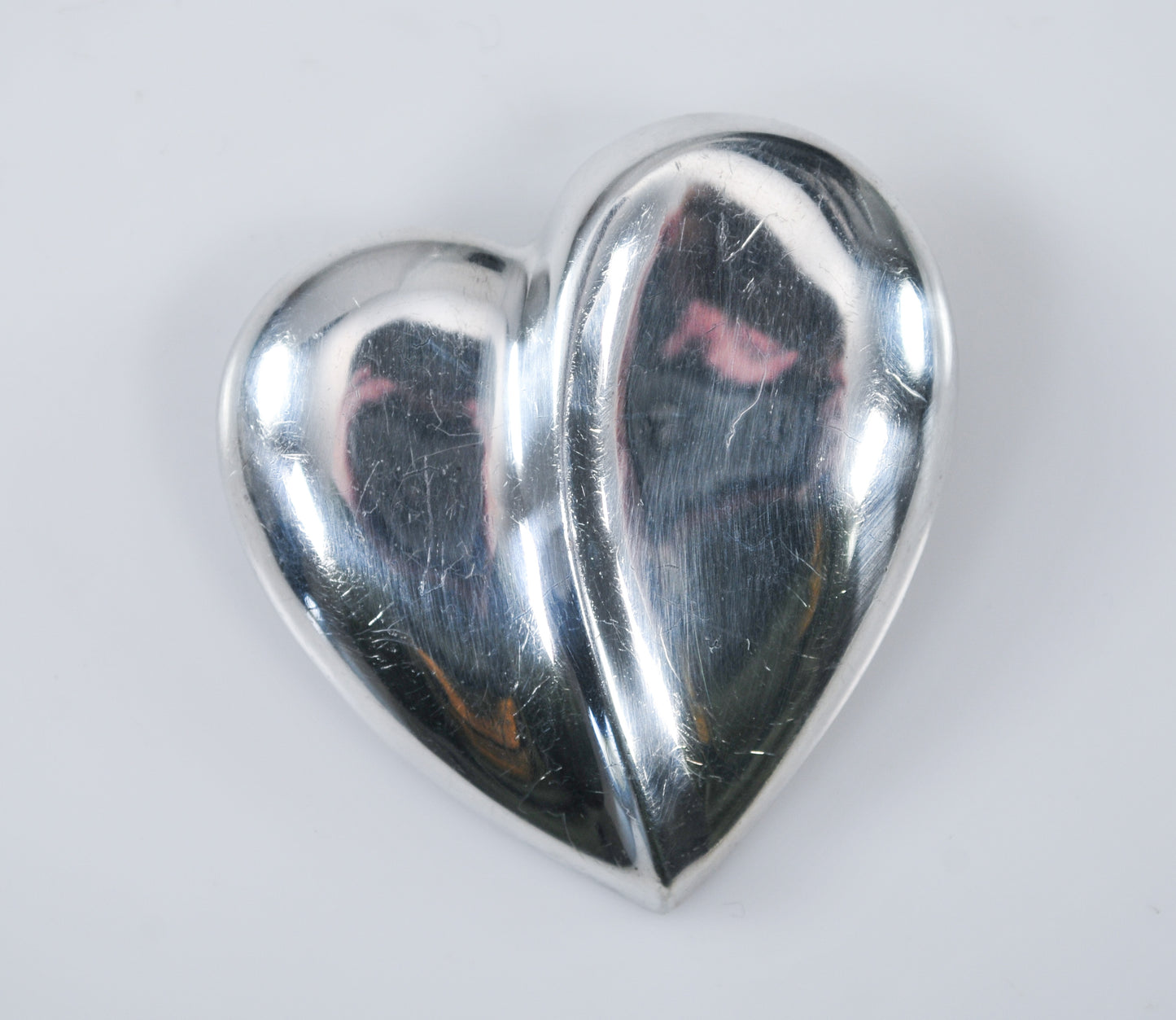 Vintage Sterling Silver Heart Brooch