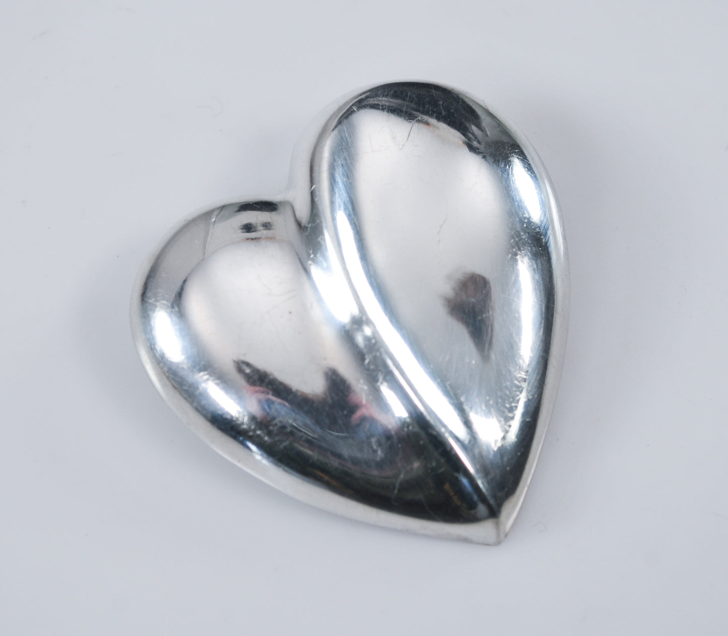 Vintage Sterling Silver Heart Brooch