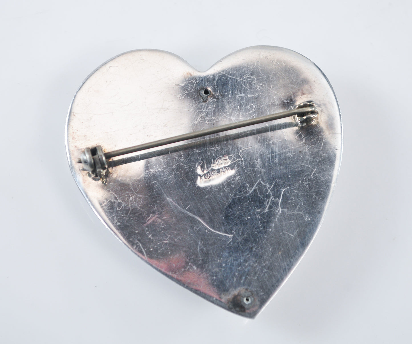 Vintage Sterling Silver Heart Brooch