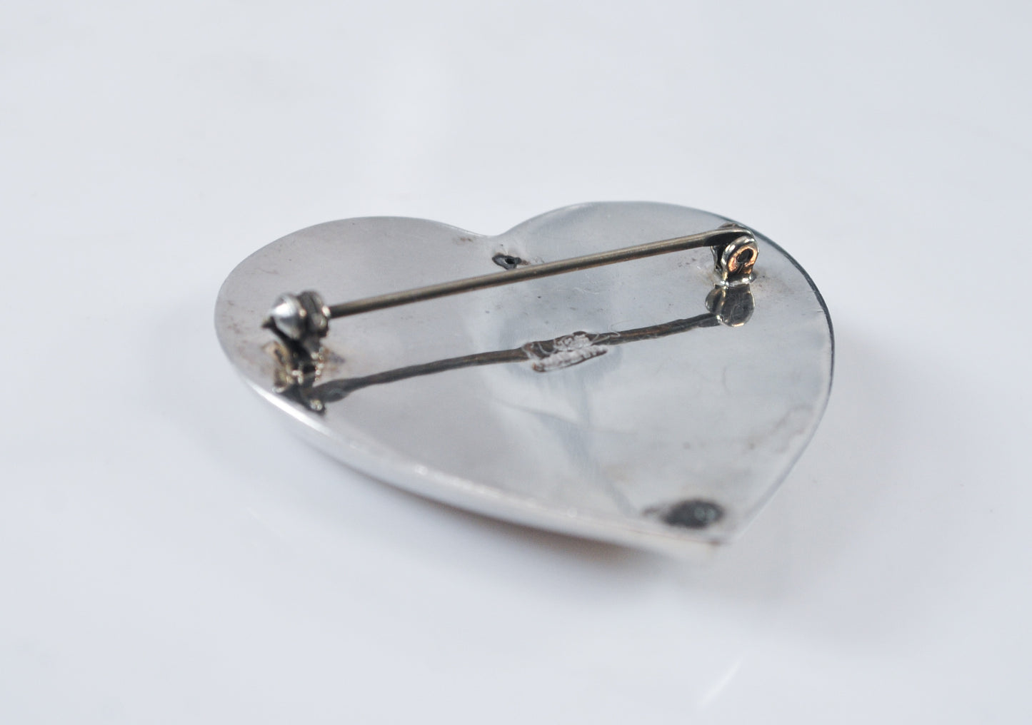 Vintage Sterling Silver Heart Brooch