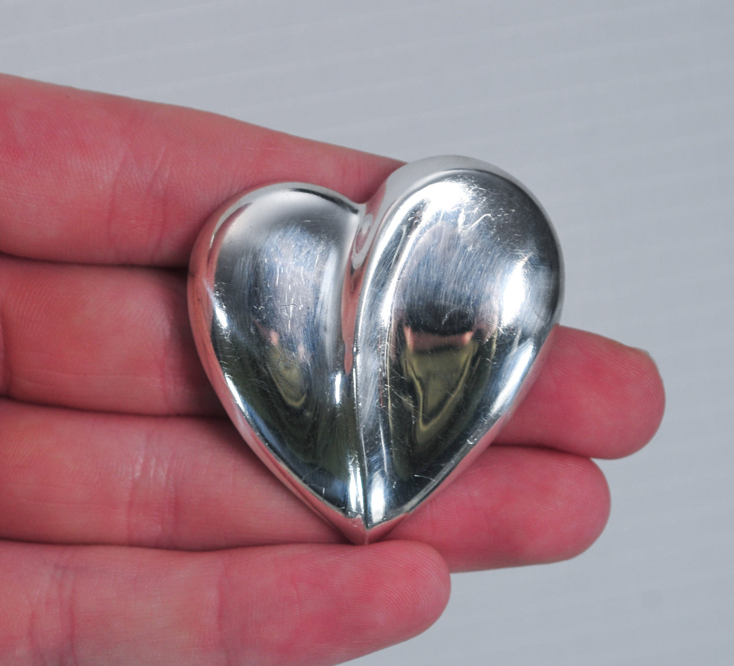 Vintage Sterling Silver Heart Brooch