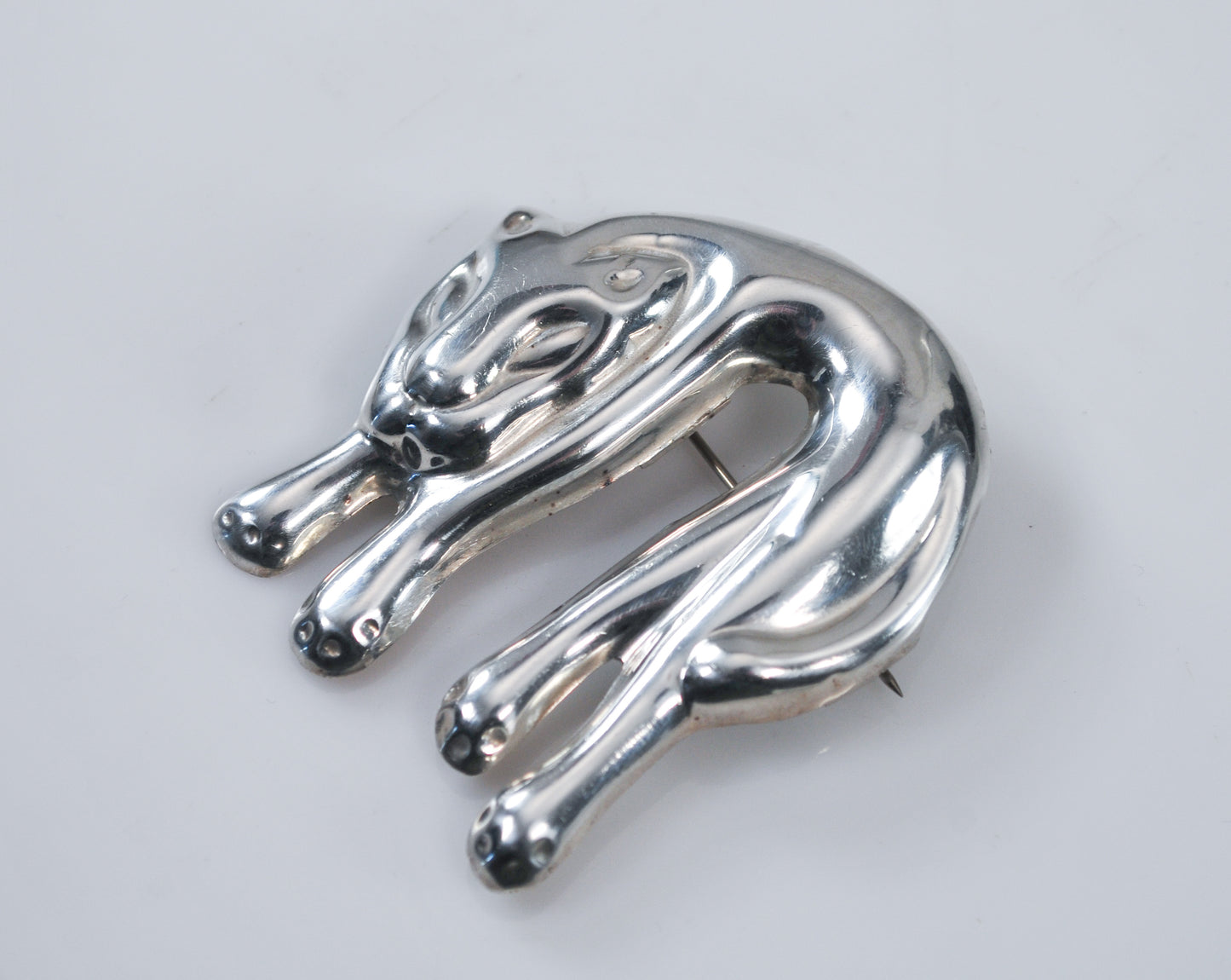 Vintage Taxco Sterling Silver Panther Brooch