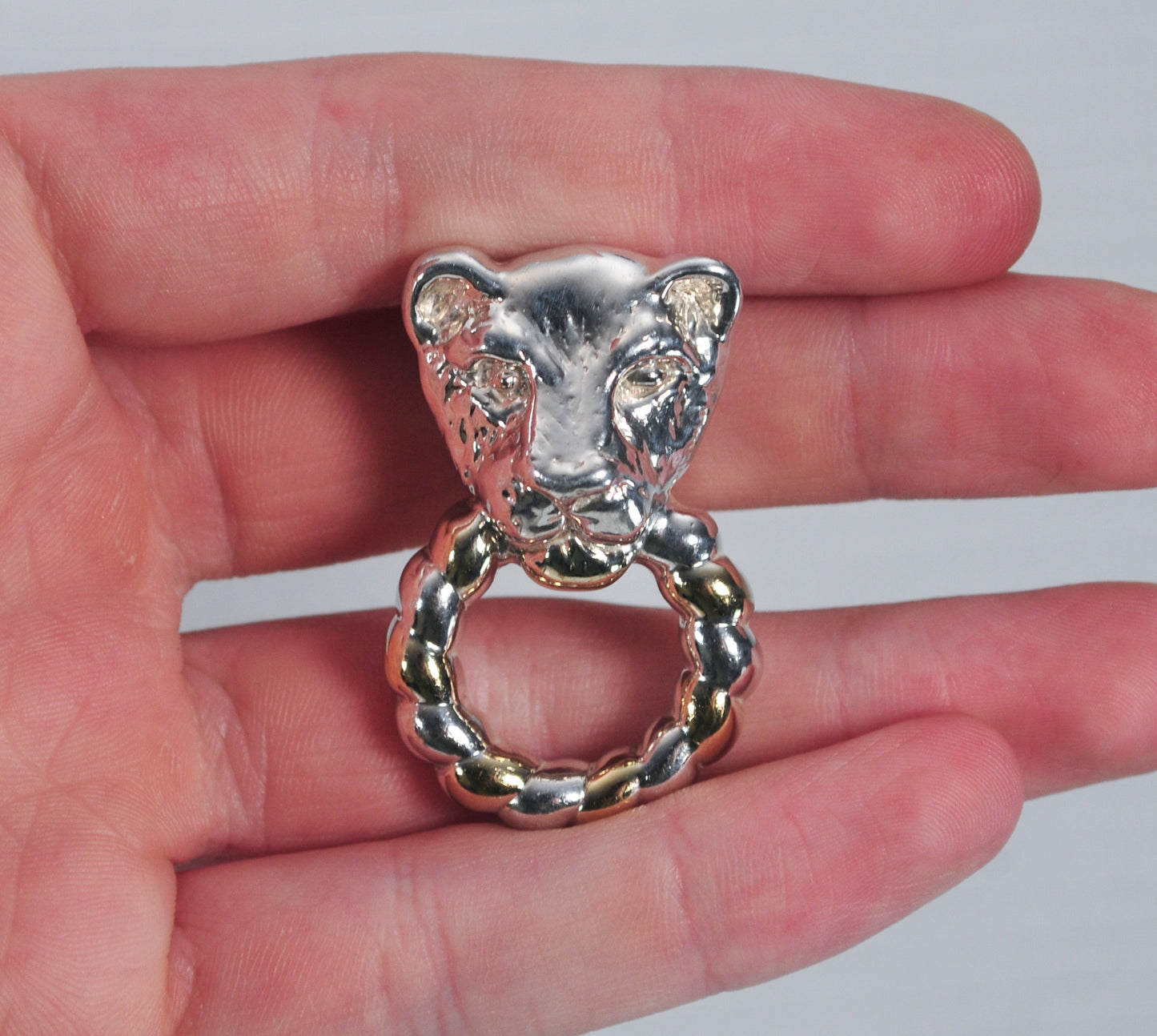 Sterling Silver Lion Door Knocker Brooch Pendant