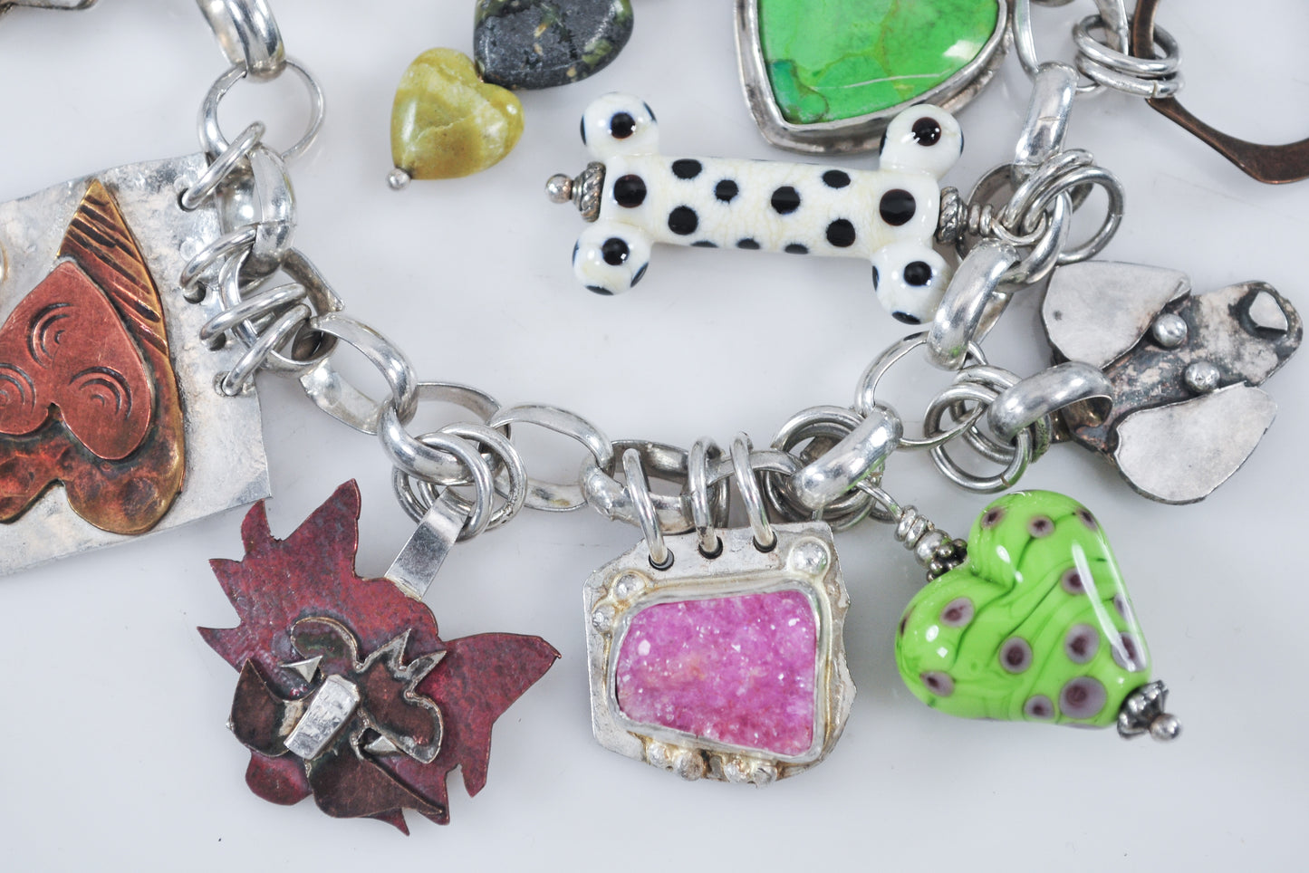 Artisan Handmade Sterling Silver Charm Bracelet