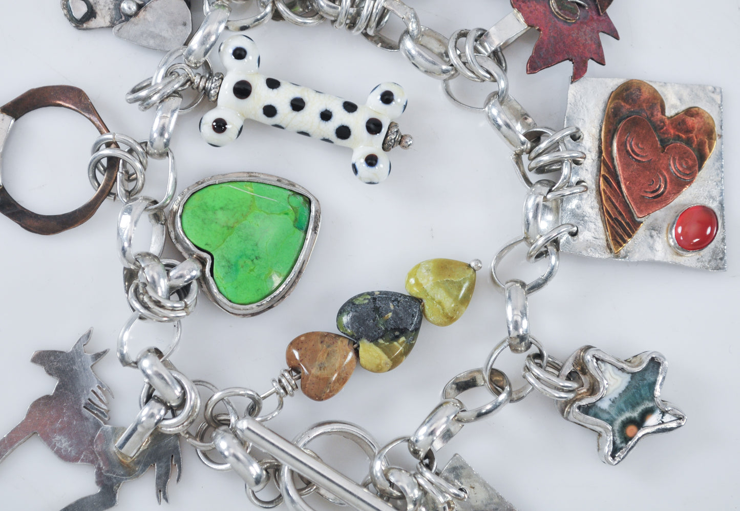 Artisan Handmade Sterling Silver Charm Bracelet