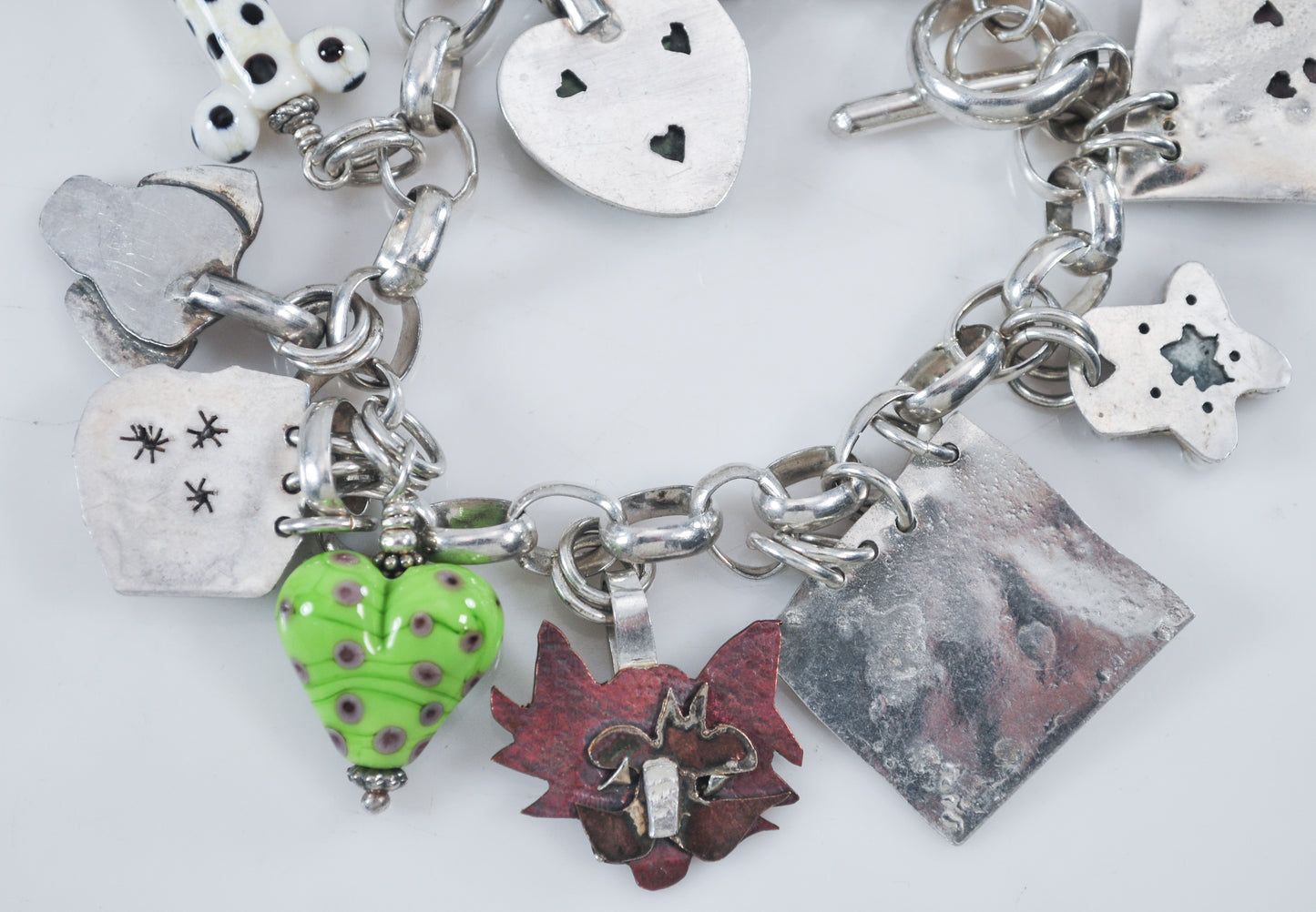 Artisan Handmade Sterling Silver Charm Bracelet