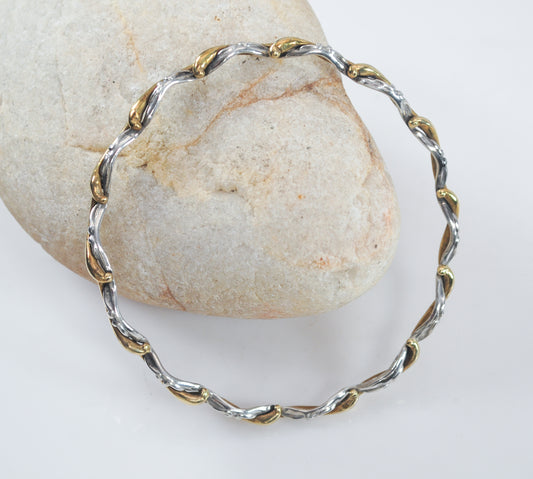 Carolyn Pollack Sterling Silver Brass Bangle Bracelet