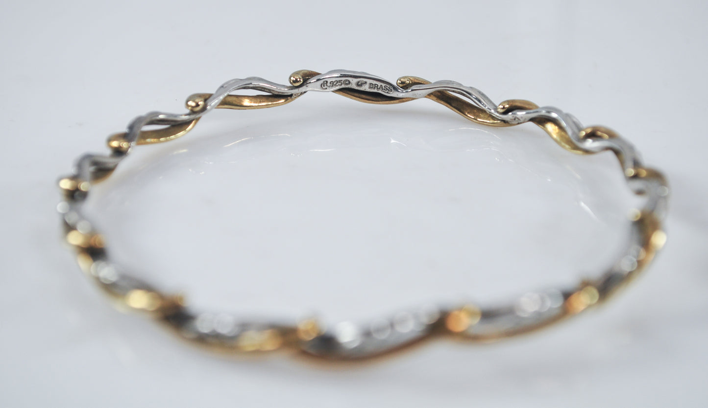 Carolyn Pollack Sterling Silver Brass Bangle Bracelet