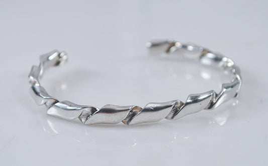 Southwestern Sterling Silver Rope Twist Cuff Bracelet