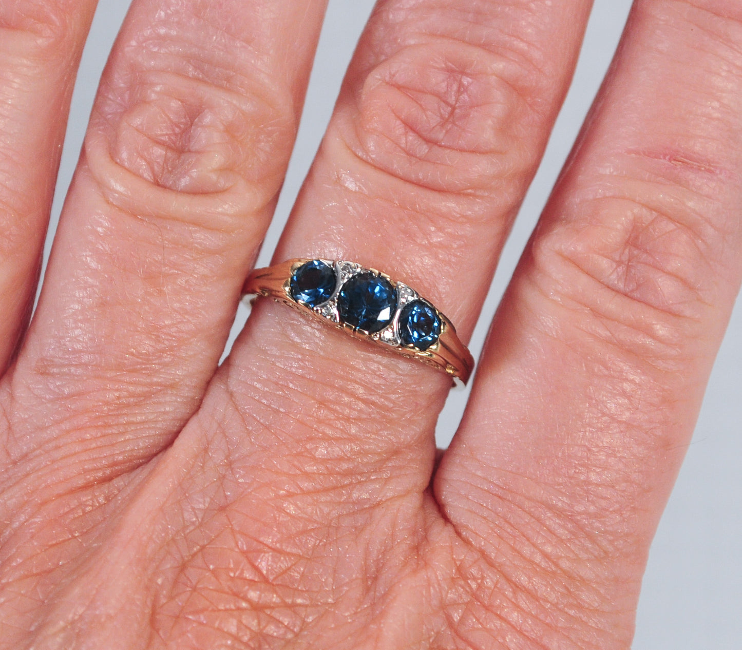 Vintage 14K Gold Blue Zircon Ring