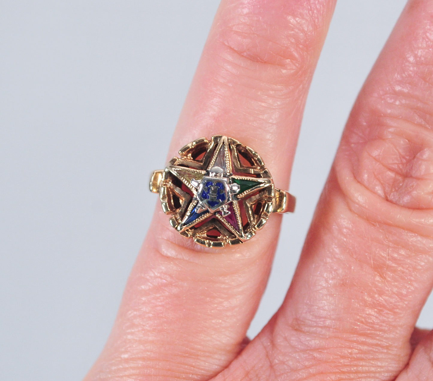 Vintage 10K Gold Eastern Star Ring