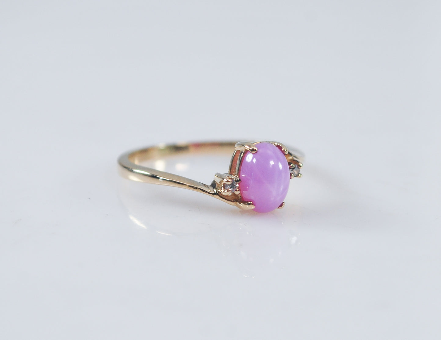 10K Gold Pink Star Sapphire Ring