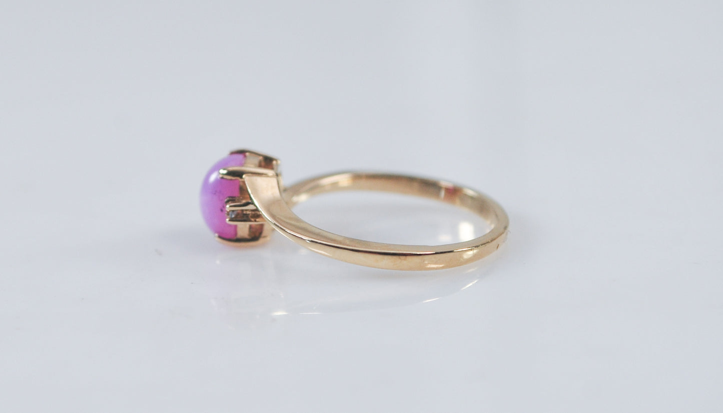 10K Gold Pink Star Sapphire Ring