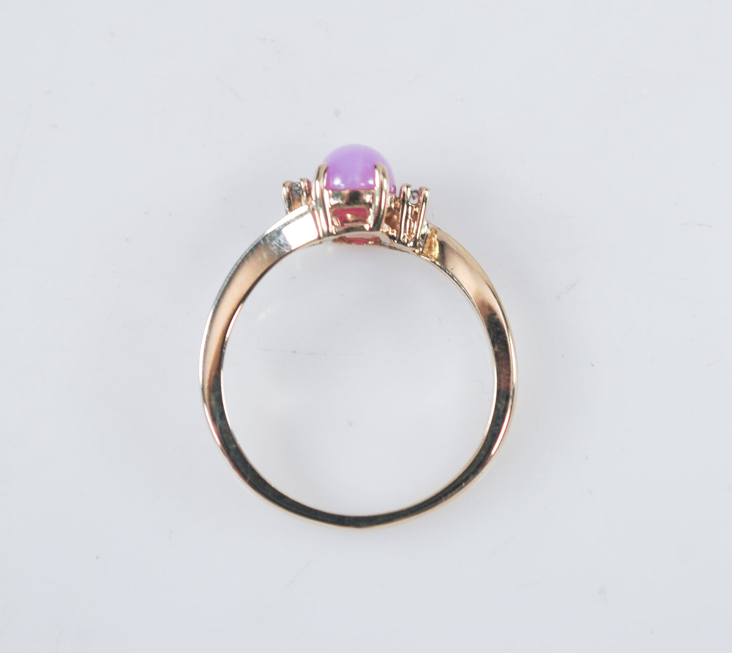 10K Gold Pink Star Sapphire Ring