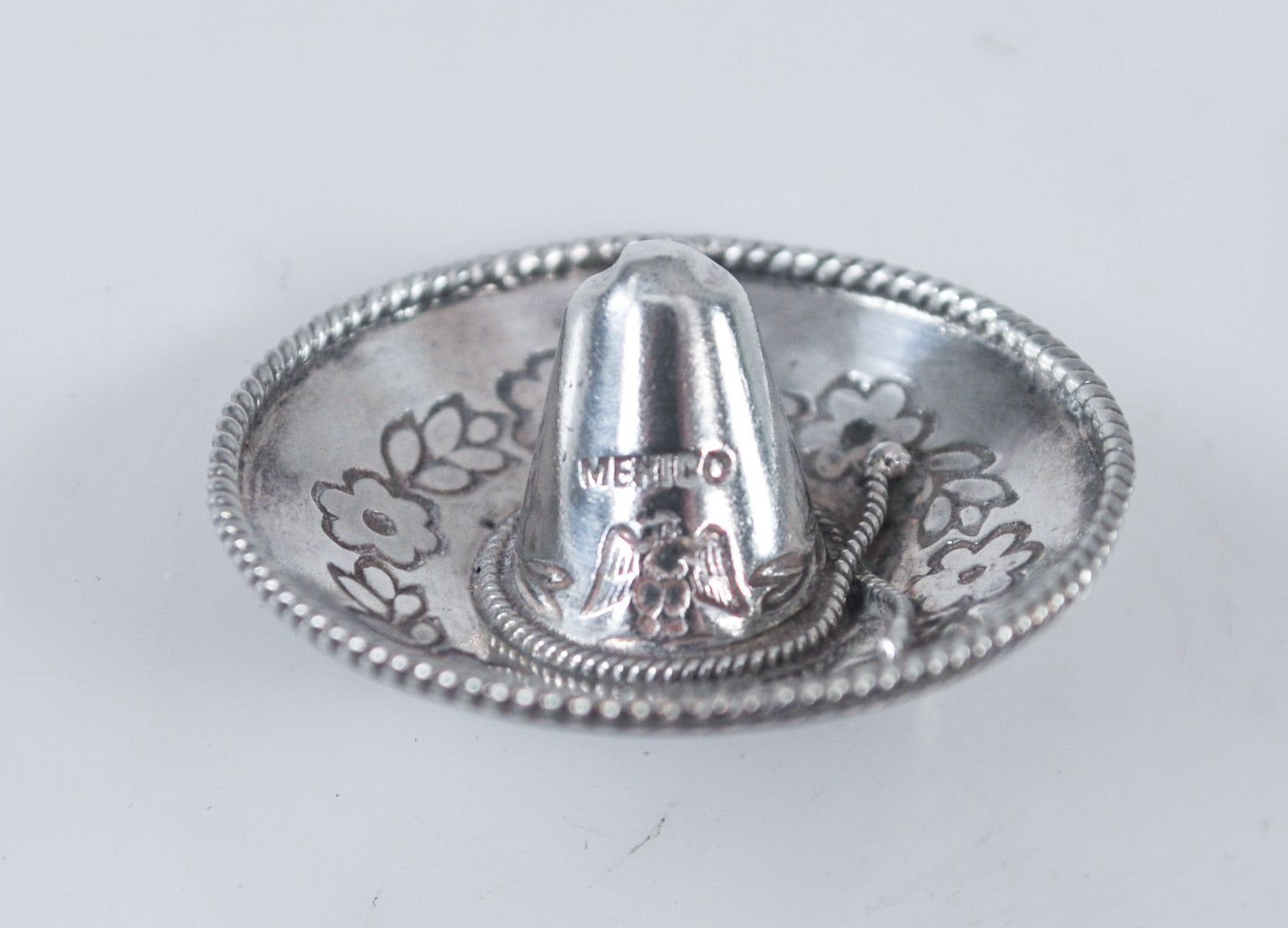 Vintage 925 Mexico Sterling Silver Sombrero Brooch