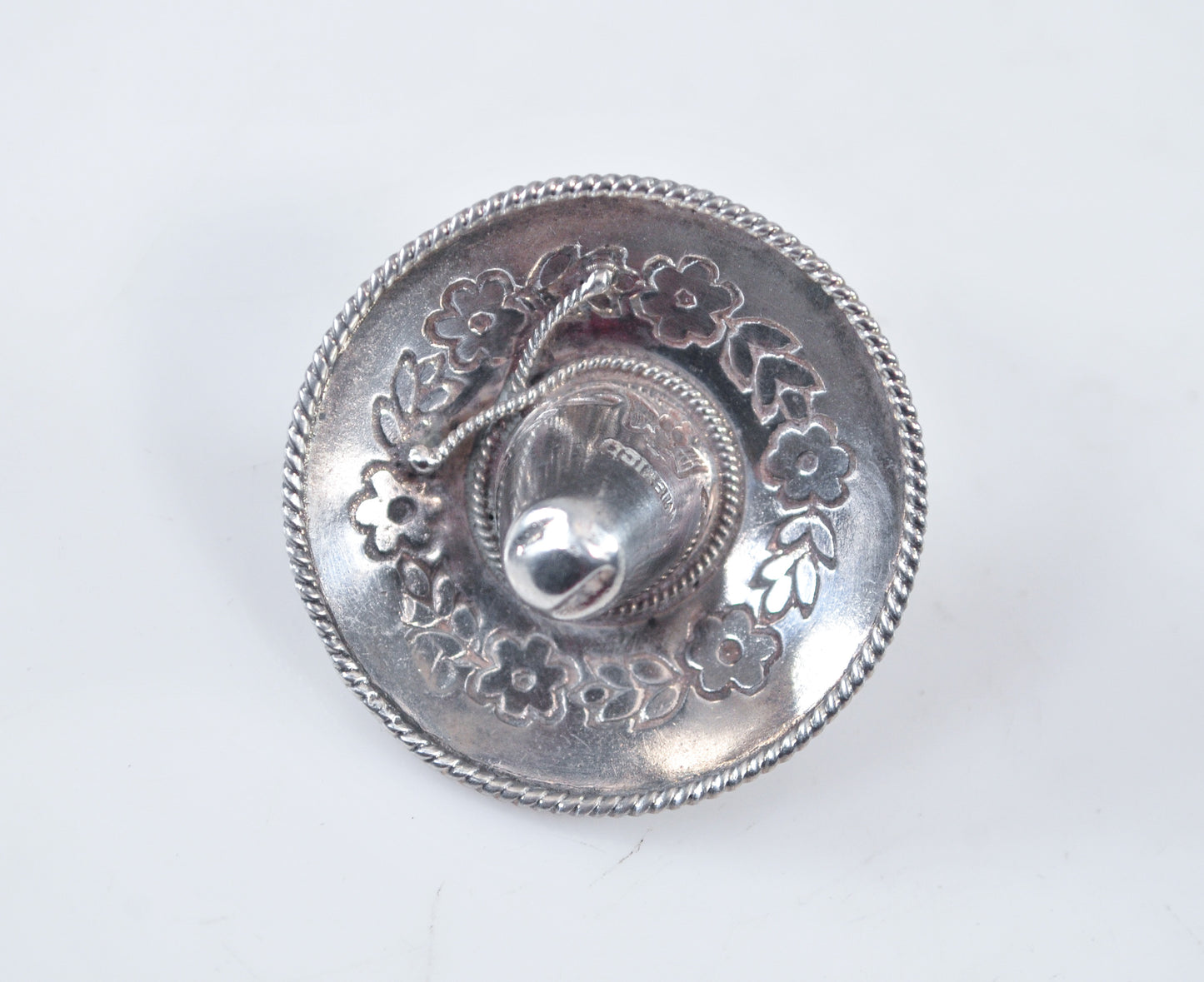 Vintage 925 Mexico Sterling Silver Sombrero Brooch