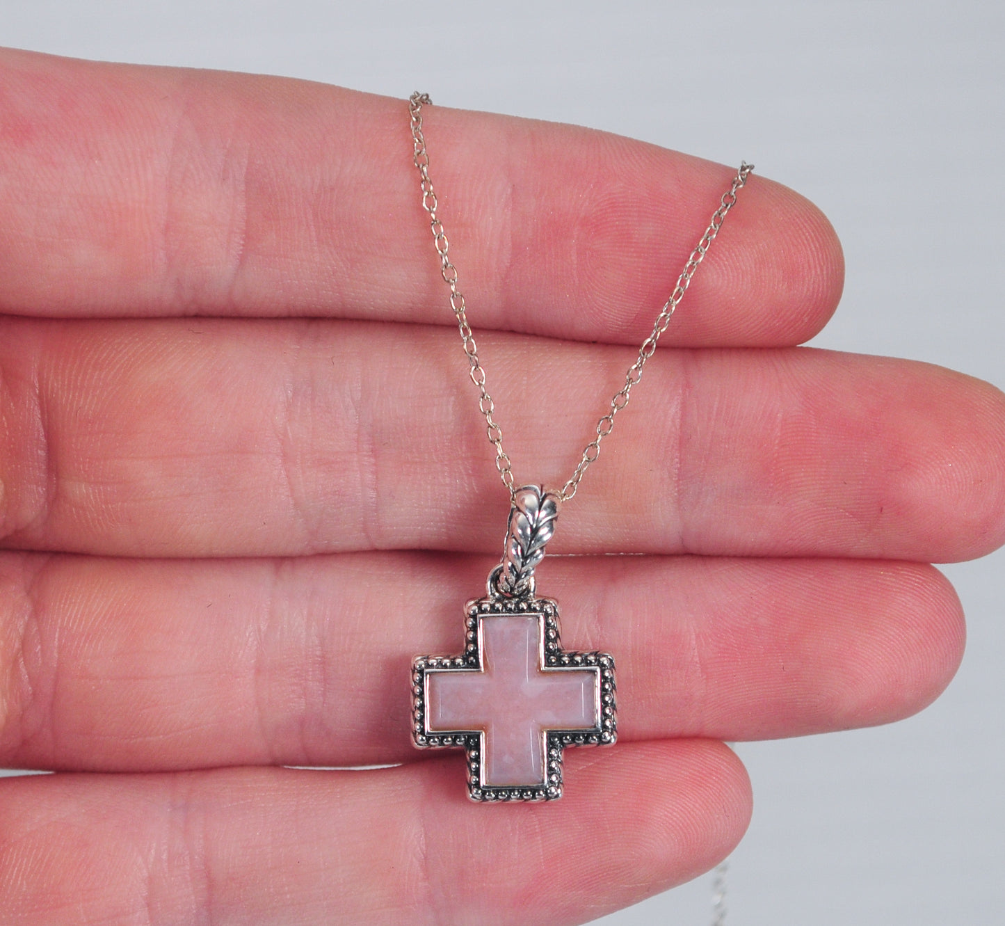 Tiffany Kay Studio Sterling Silver Mother of Pearl Cross Necklace