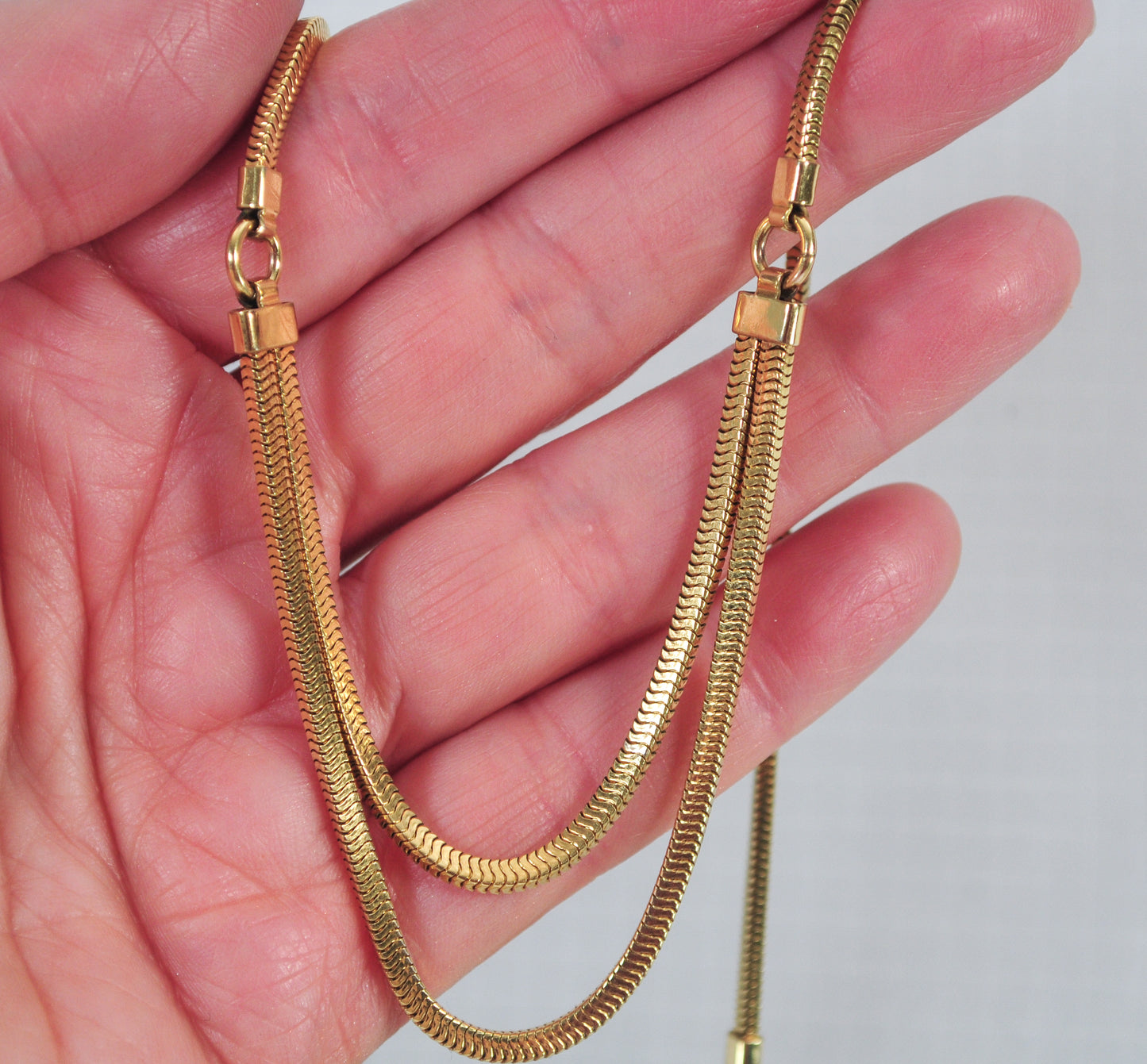 Vintage Carl Art Gold Filled Snake Chain Choker Necklace