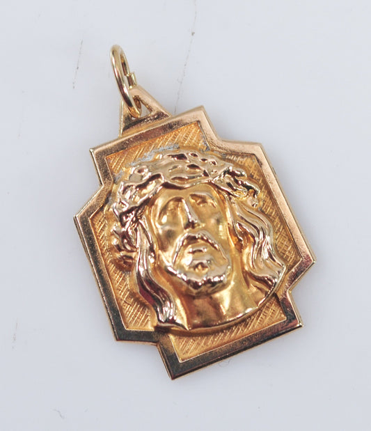 14K Gold Jesus Crown of Thorns Pendant