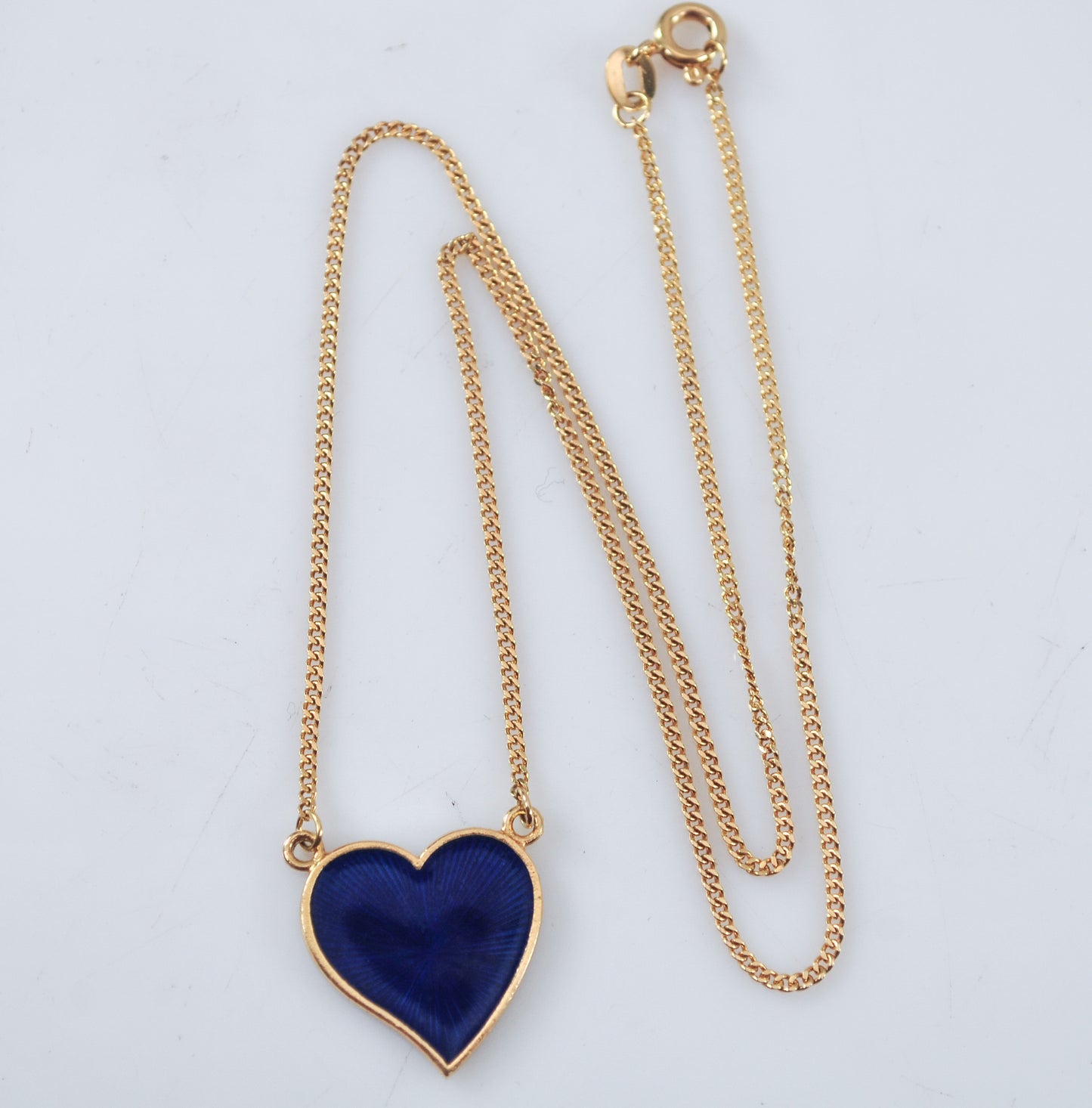 Fabor 18K Gold Blue Enamel Heart Choker Necklace