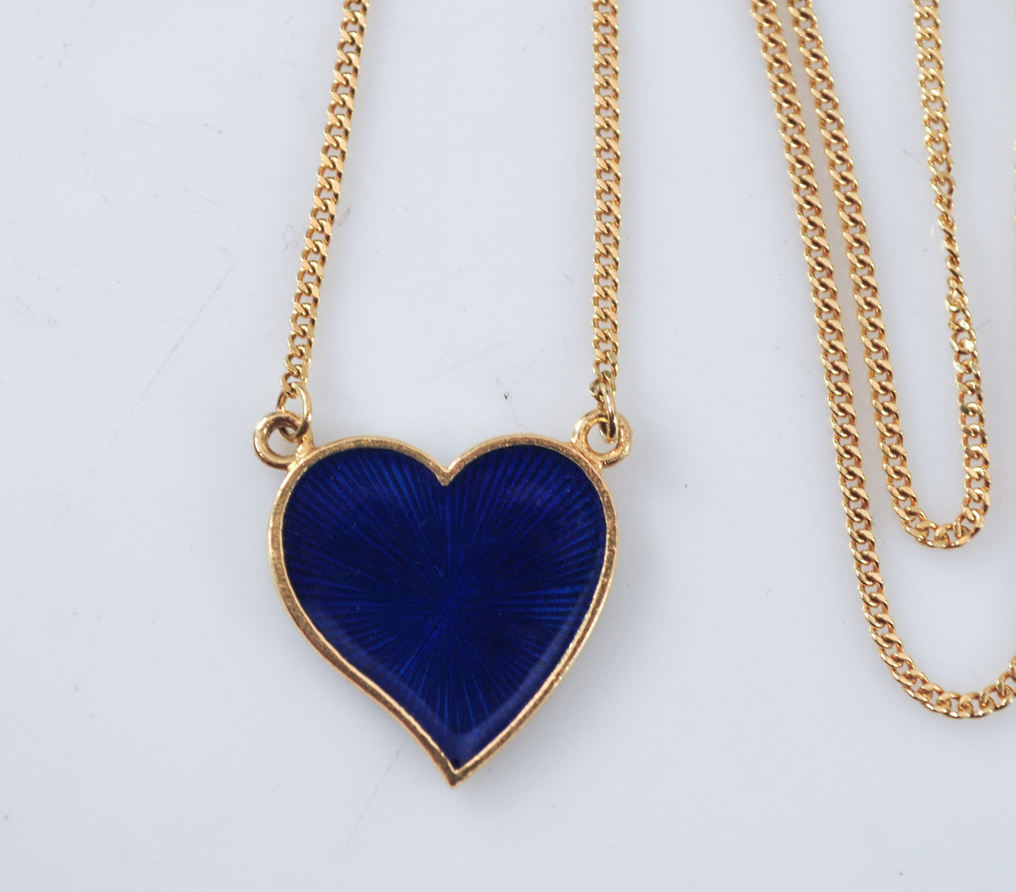 Fabor 18K Gold Blue Enamel Heart Choker Necklace