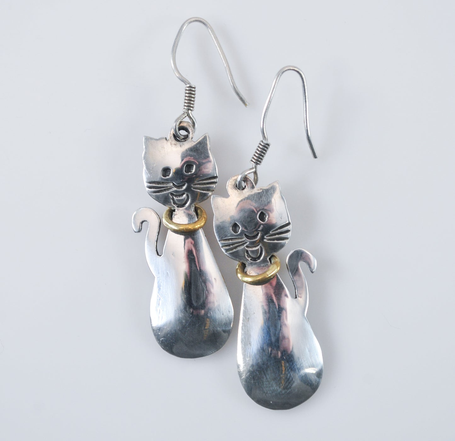 NOT AVAILABLE - Reserved for K - Vintage Taxco Sterling Silver Cat Earrings