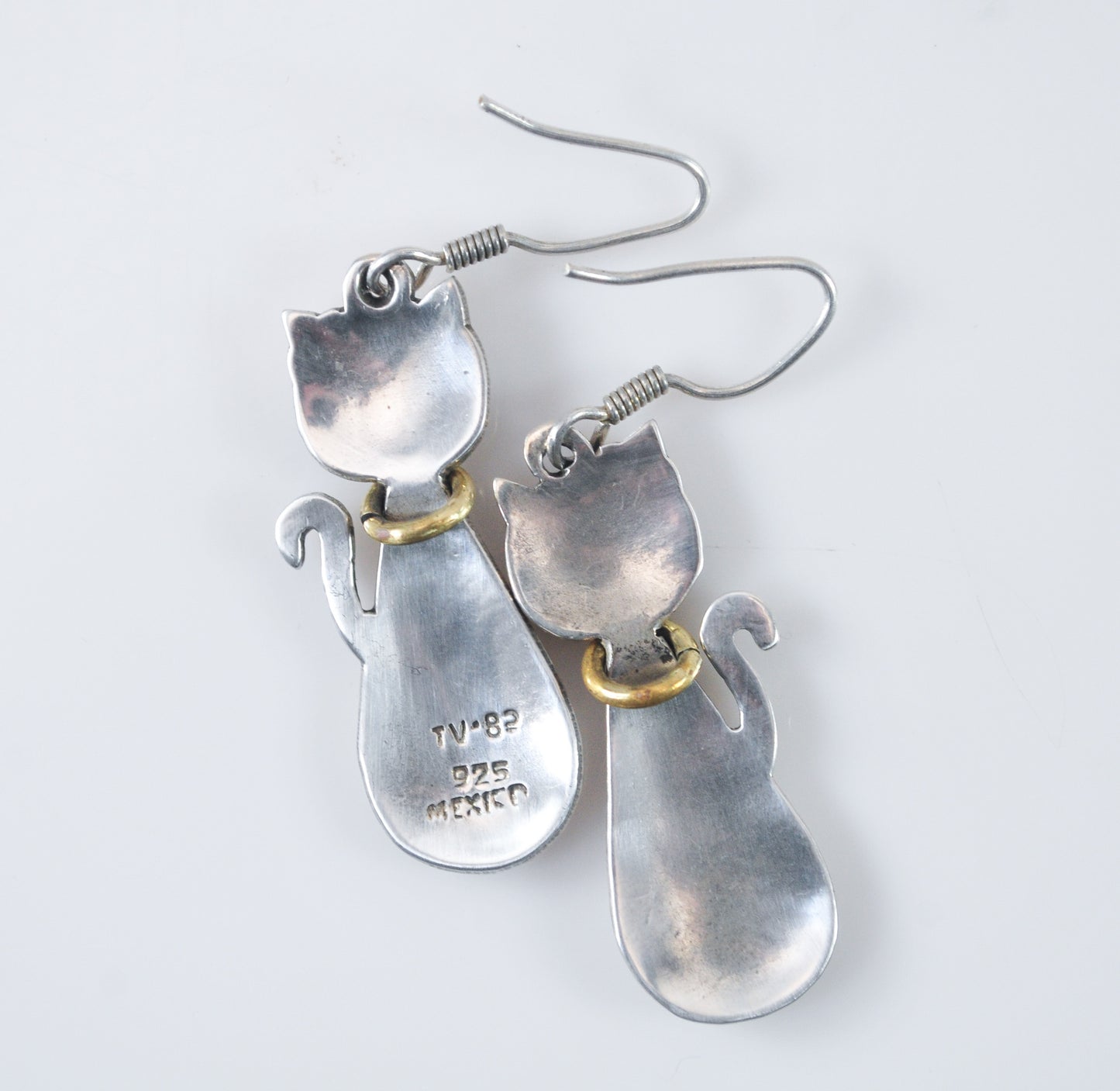 NOT AVAILABLE - Reserved for K - Vintage Taxco Sterling Silver Cat Earrings