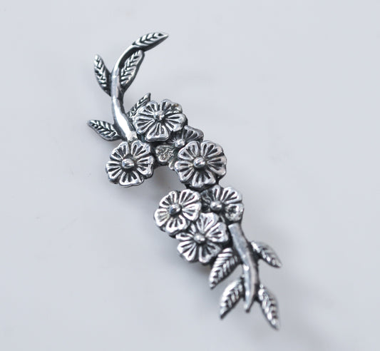 Victoria Ana Nunez Brilanti Sterling Silver Floral Brooch