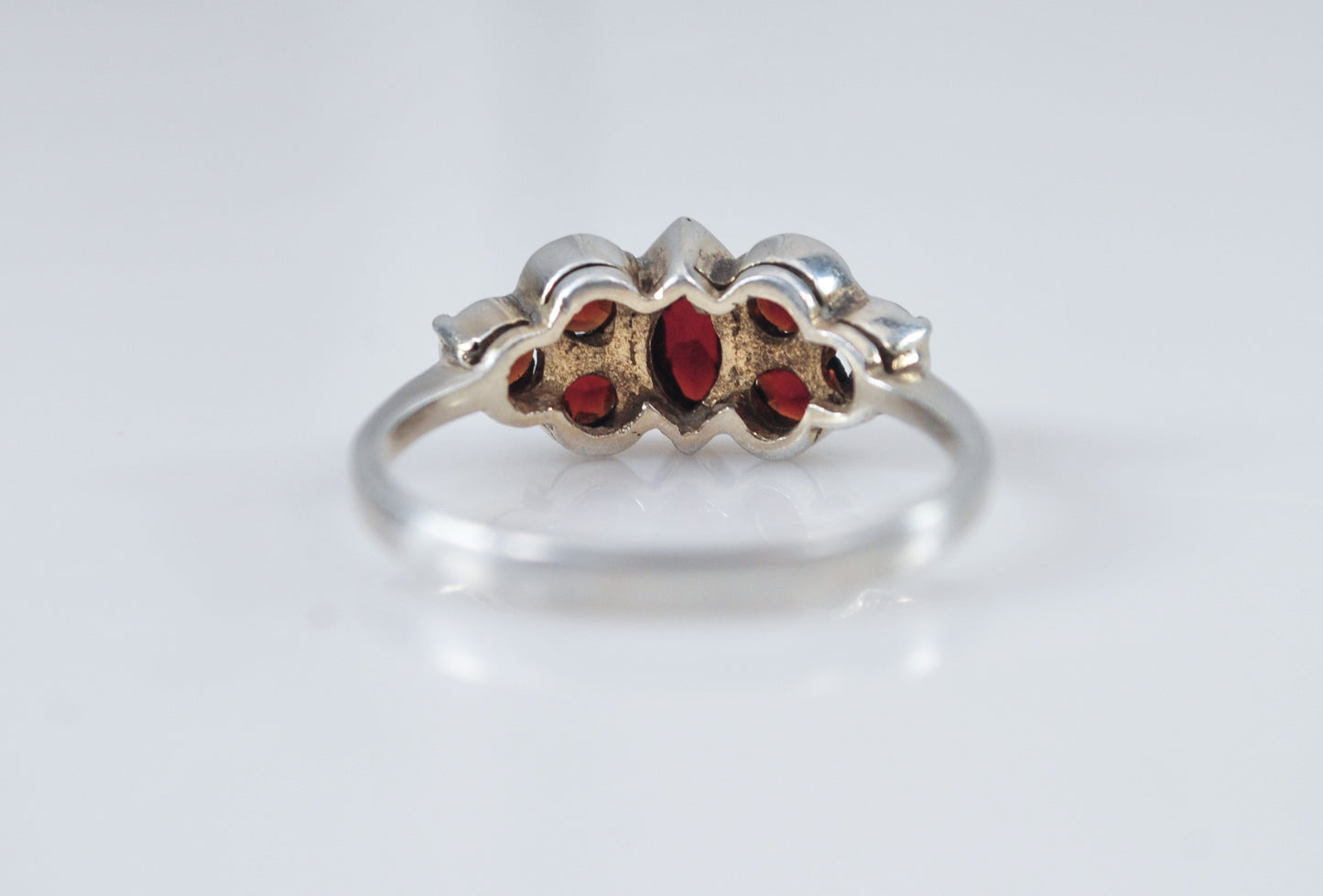 Antique 900 Silver Garnet Ring