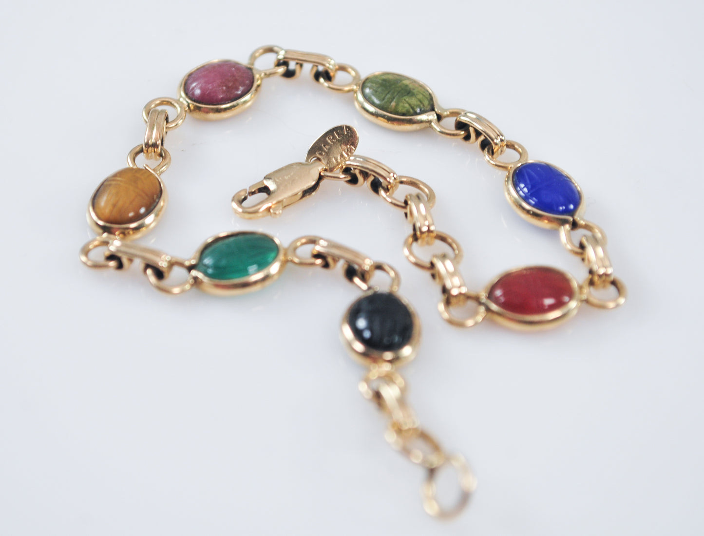 Vintage Carla 14K Gold Mini Scarab Bracelet