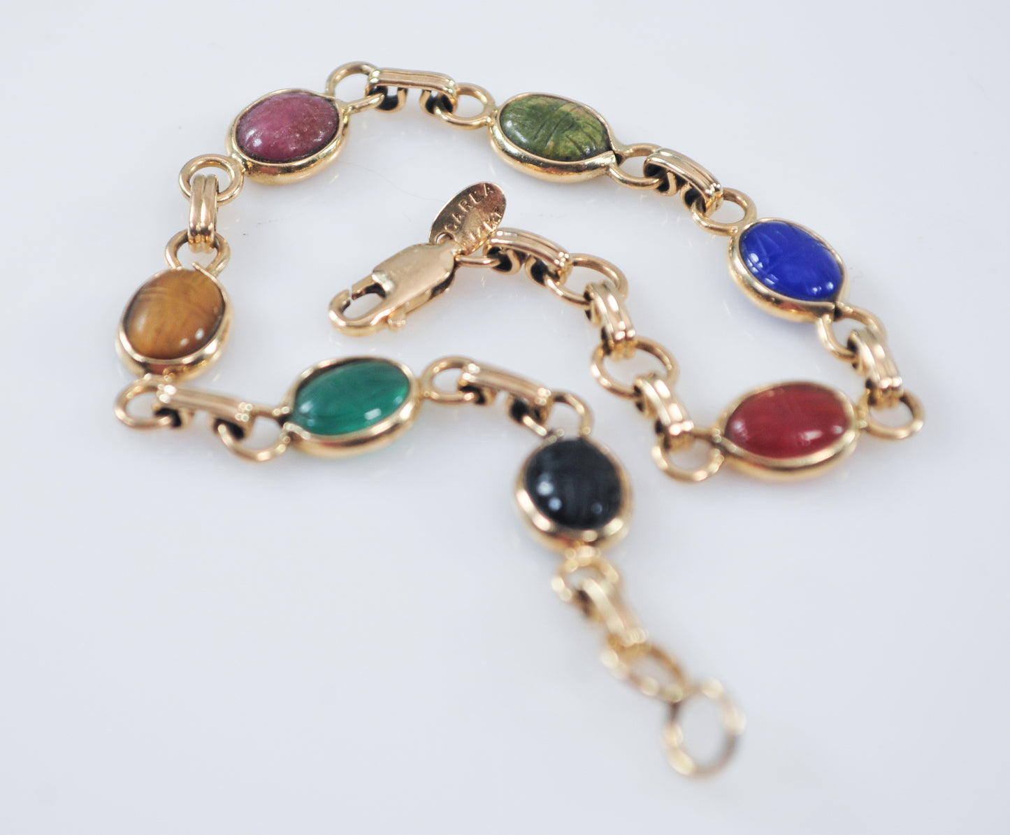 Vintage Carla 14K Gold Mini Scarab Bracelet