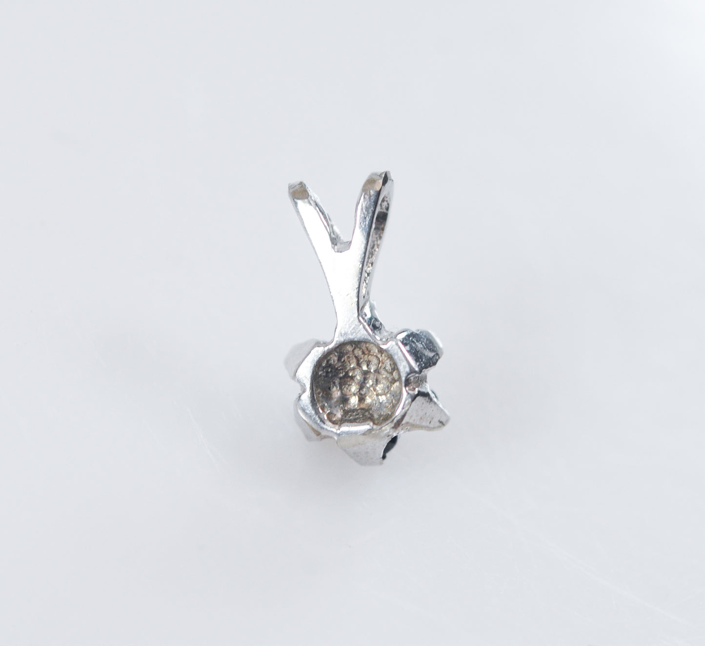 TINY 10K White Gold Sapphire Diamond Pendant