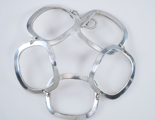 Modernist Sterling Silver Statement Bracelet