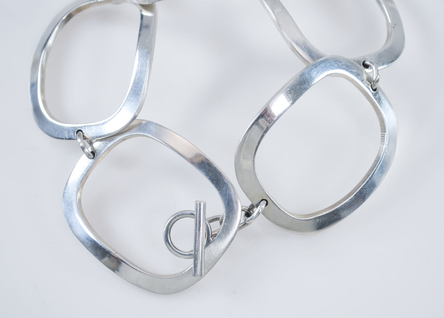 Modernist Sterling Silver Statement Bracelet