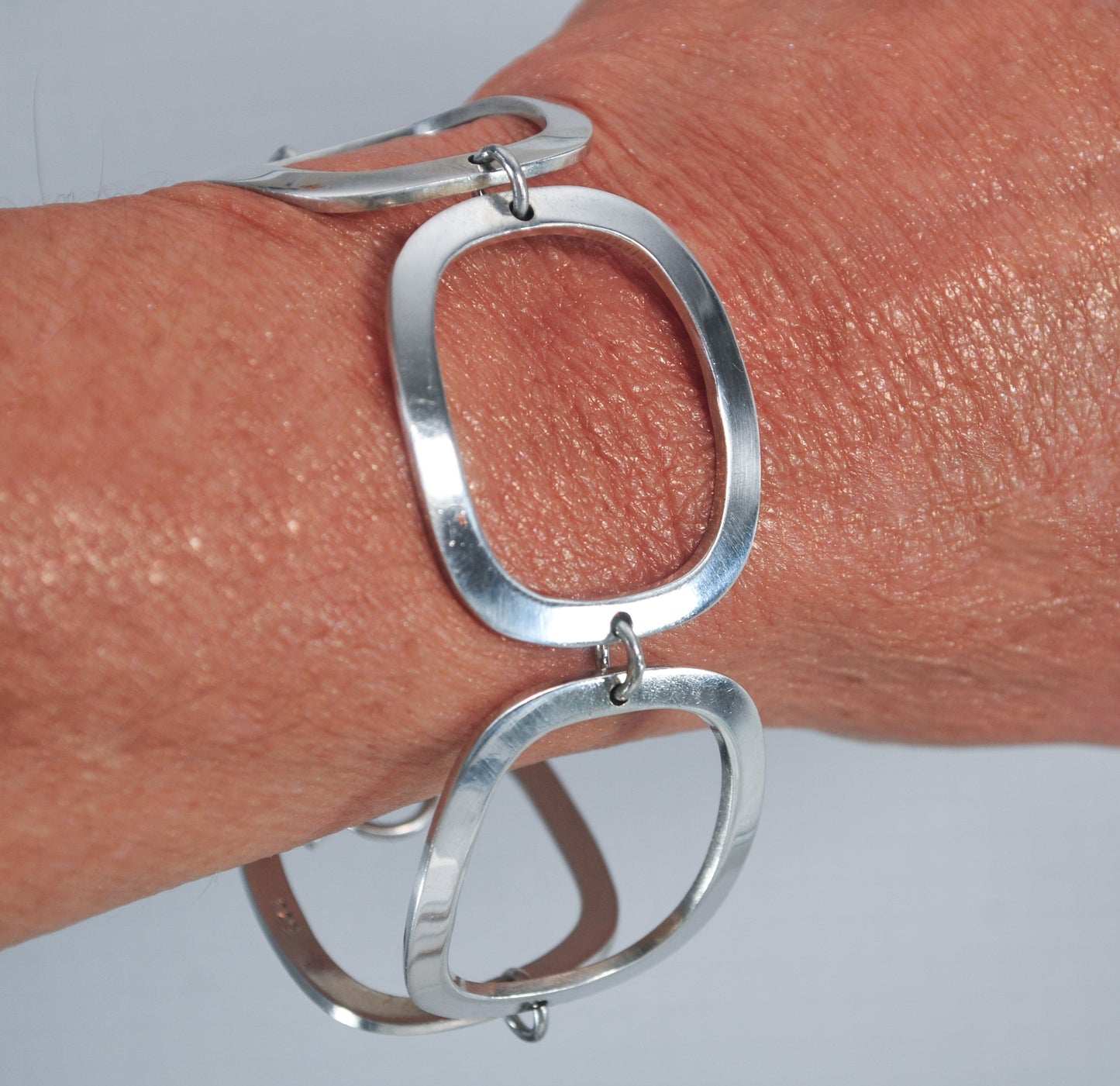 Modernist Sterling Silver Statement Bracelet