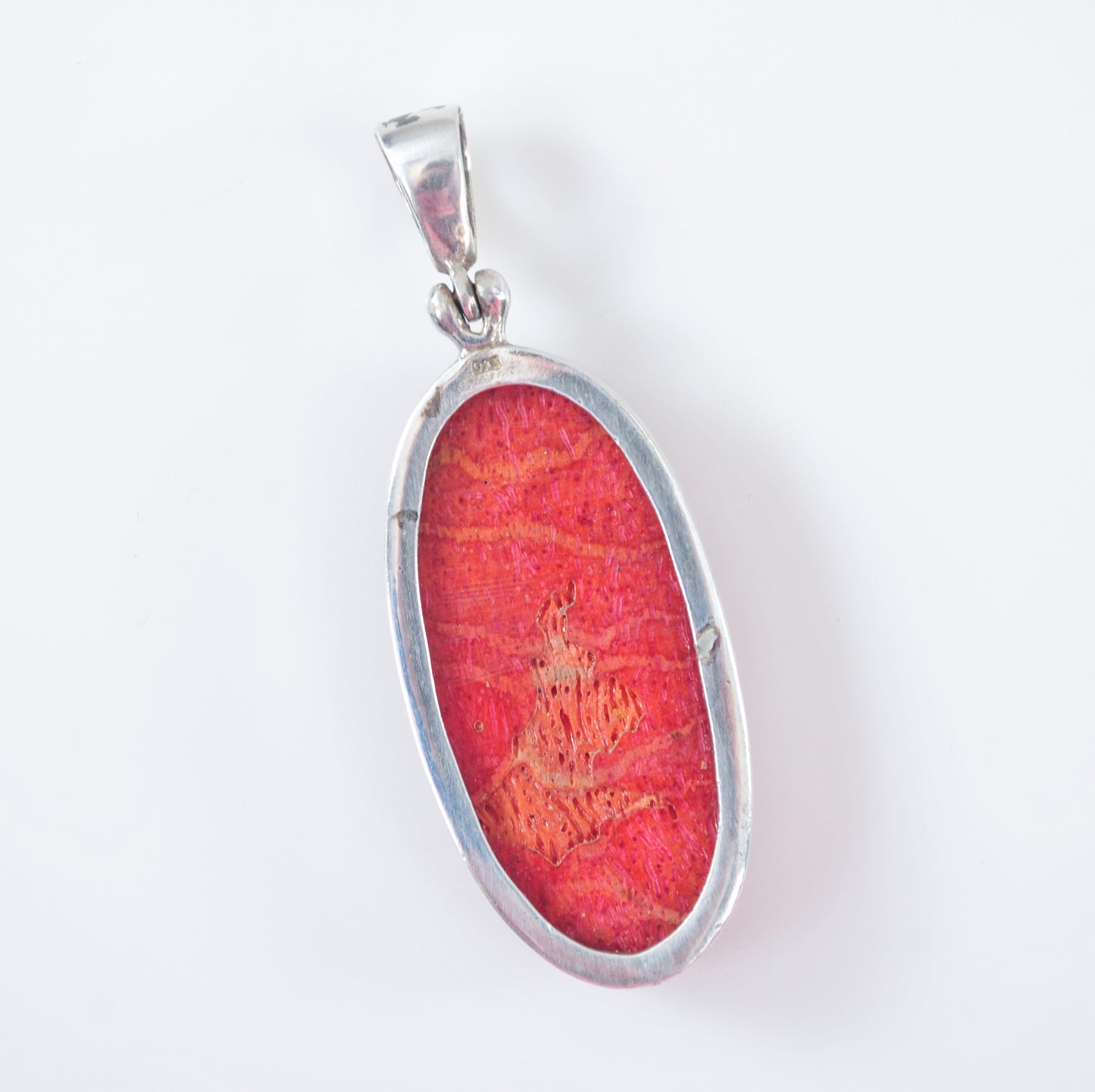 Sterling Silver Apple Coral Sun Pendant