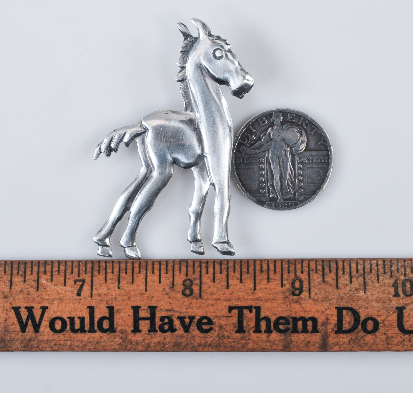 Vintage Sterling Silver Horse Brooch