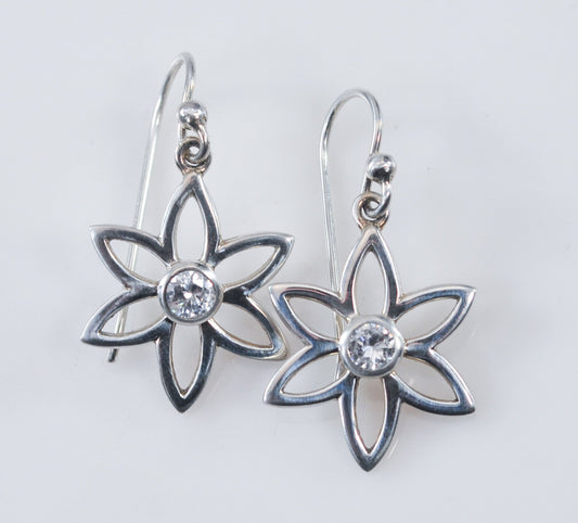 Silpada Sterling Silver CZ Flower Earrings