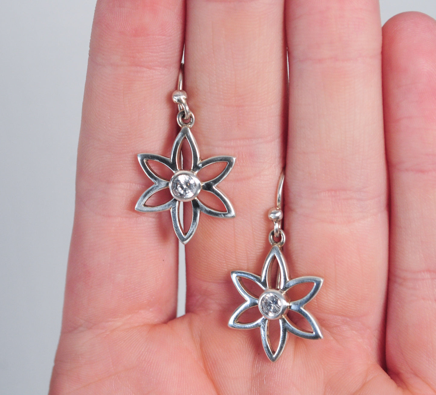 Silpada Sterling Silver CZ Flower Earrings