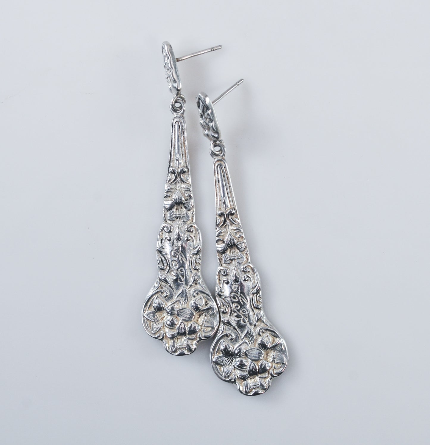 NOT AVAILABLE - Reserved for T - Sterling Silver Spoon Handle Earrings