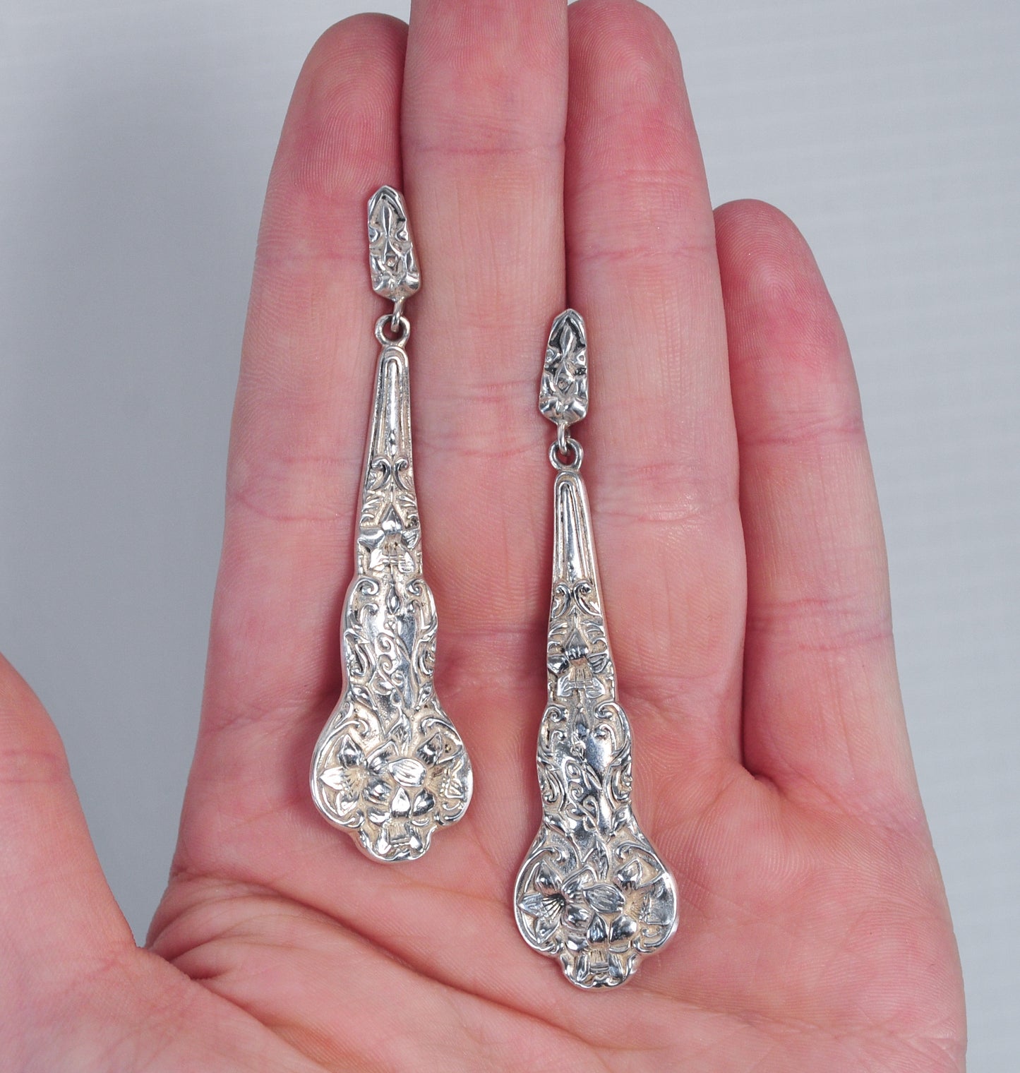 NOT AVAILABLE - Reserved for T - Sterling Silver Spoon Handle Earrings